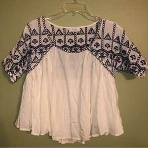 Sage the Label Navy & Cream Blouse